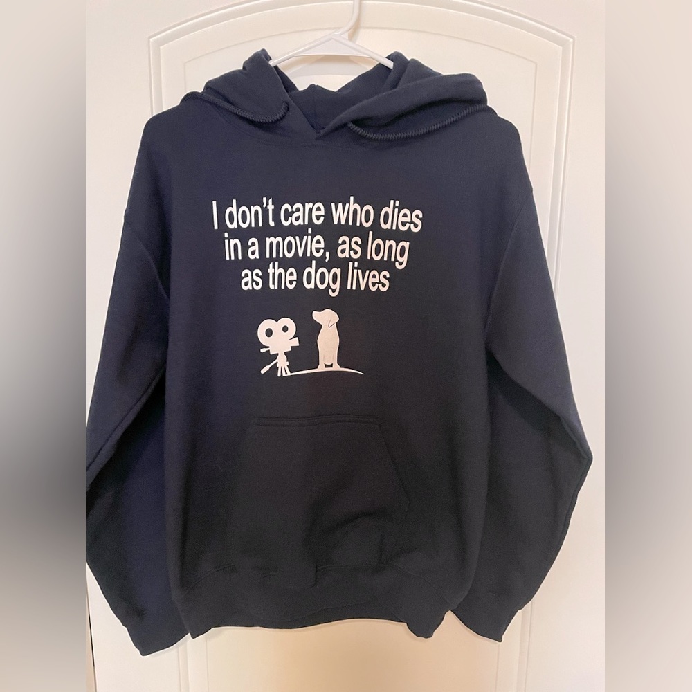 Dog Lovers Unisex Hooded Sweatshirt.. Navy Blue. Size:S
